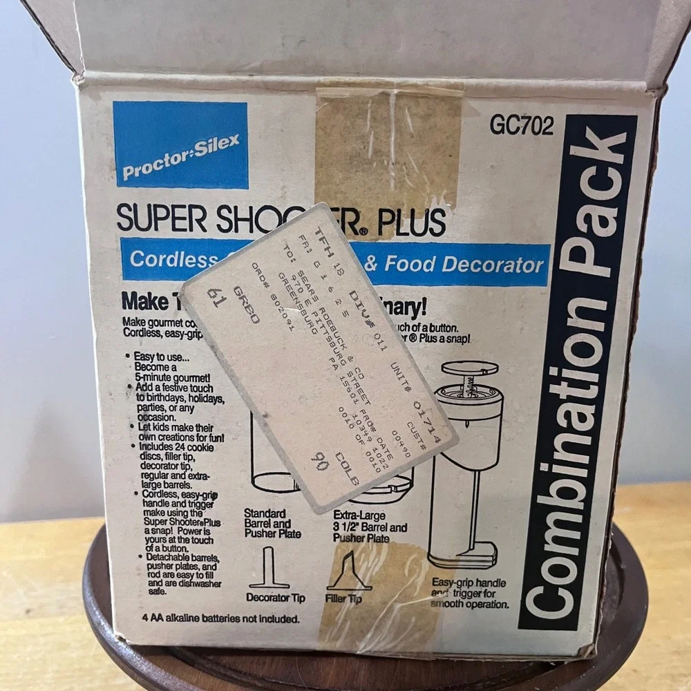 Vtg Proctor‎ Silex Super Shooter Plus GC702 Cordless Cookie Press Combo Pack